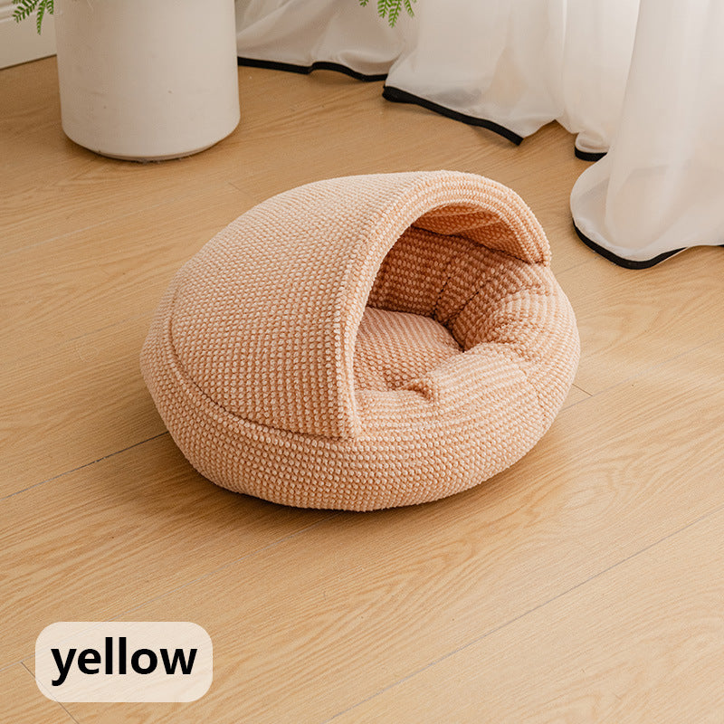 Semi Enclosed Cat Cave Bed