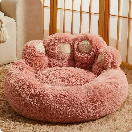 Paw Shaped Plush Dog Bed