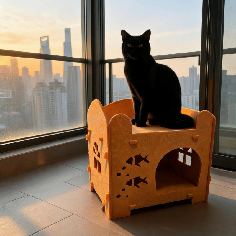 Two Tier Cat House Fish Cutouts