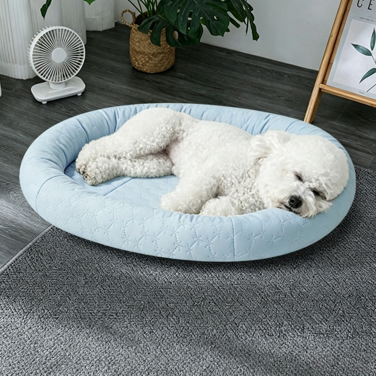 Quilted Oval Dog Bed