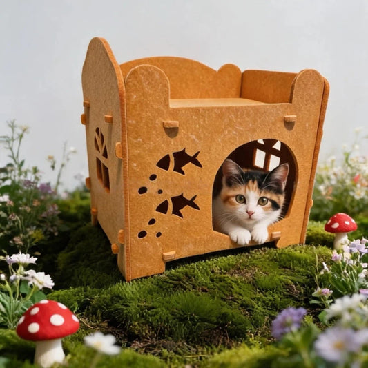 Two Tier Cat House Fish Cutouts