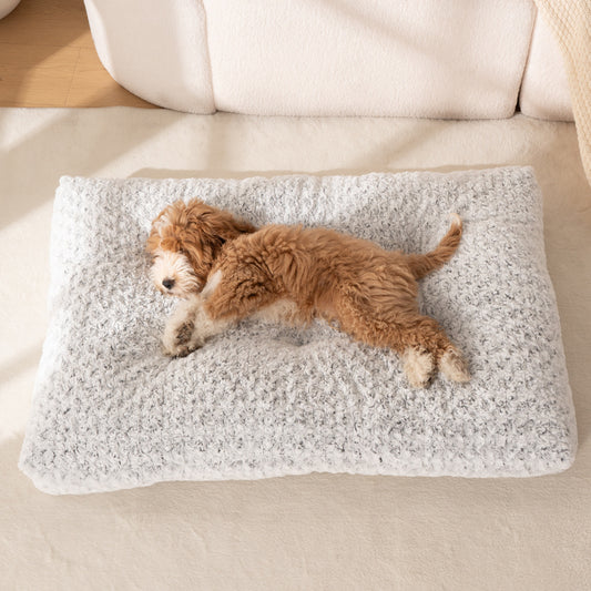 Rectangular Tufted Plush Dog Bed