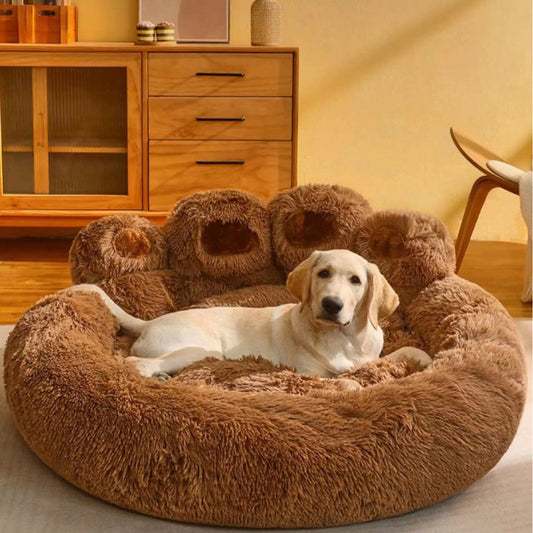 Paw Shaped Plush Dog Bed