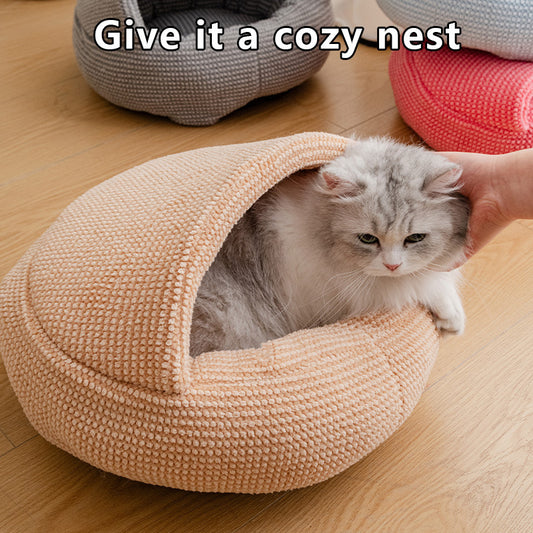 Semi Enclosed Cat Cave Bed