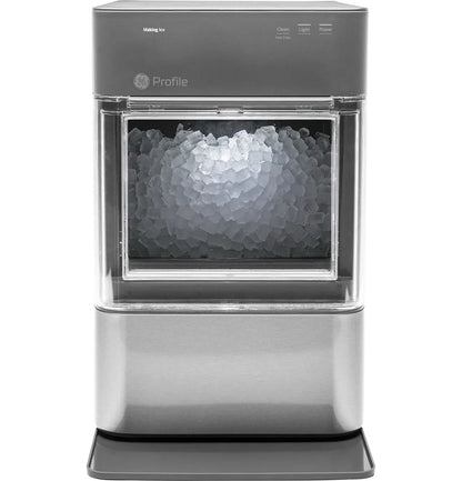 Countertop Nugget Ice Maker | Ice Machine with WiFi Connectivity | Smart Home Kitchen Essentials | Black Stainless