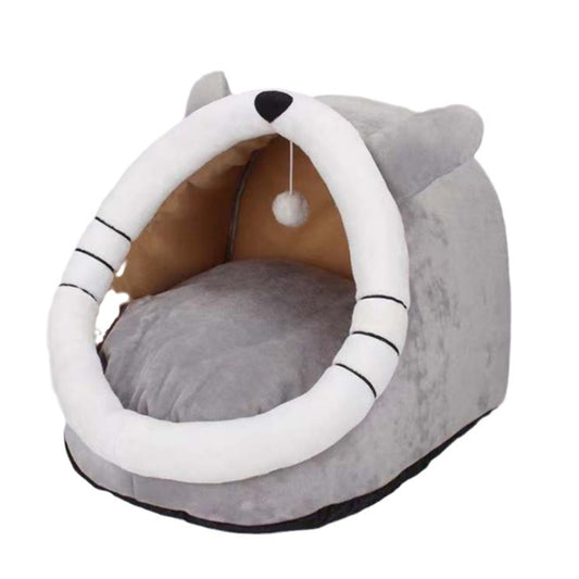 Semi Enclosed Plush Cat Bed