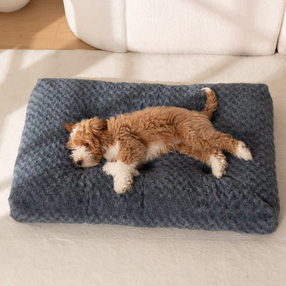 Rectangular Tufted Plush Dog Bed