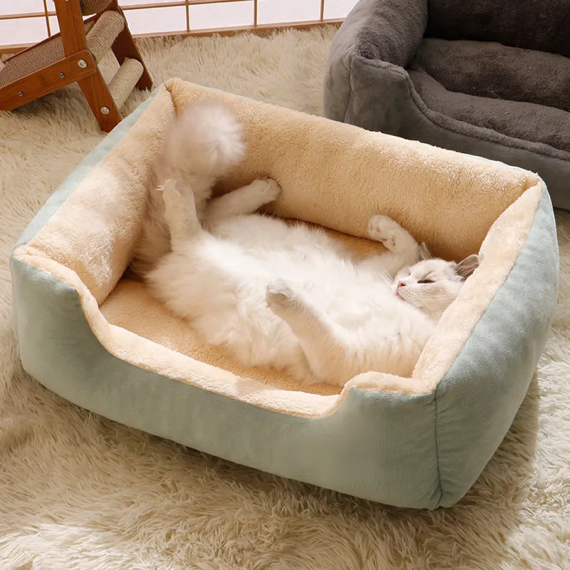 Rectangular Plush Cat Bed