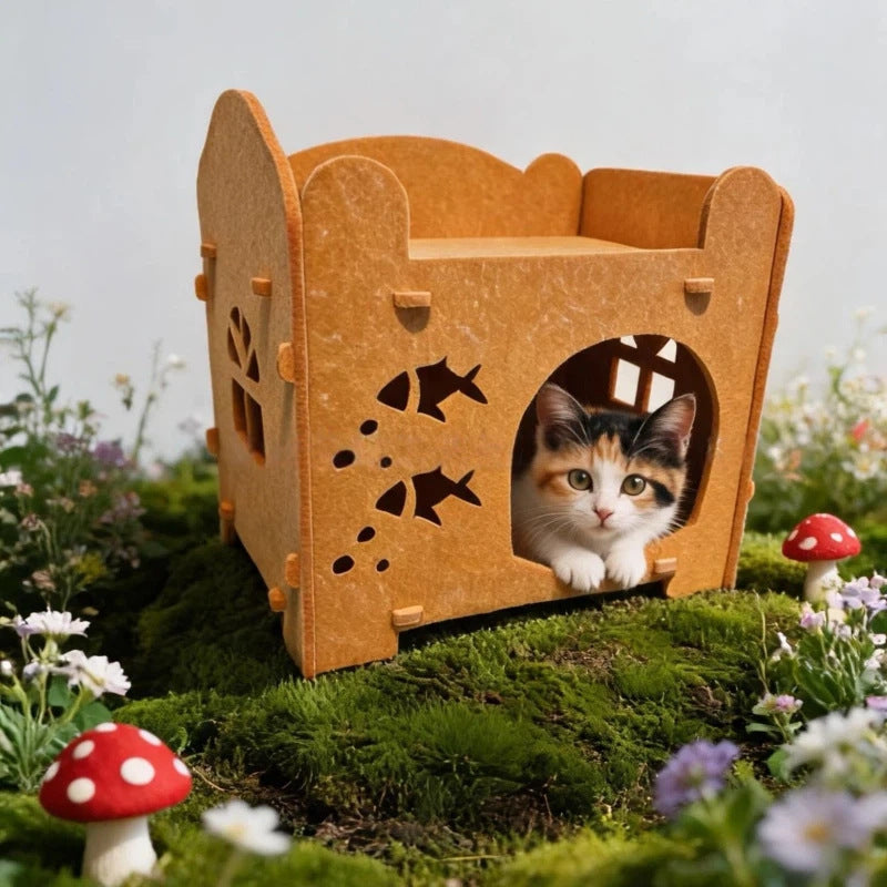 Two Tier Cat House Fish Cutouts