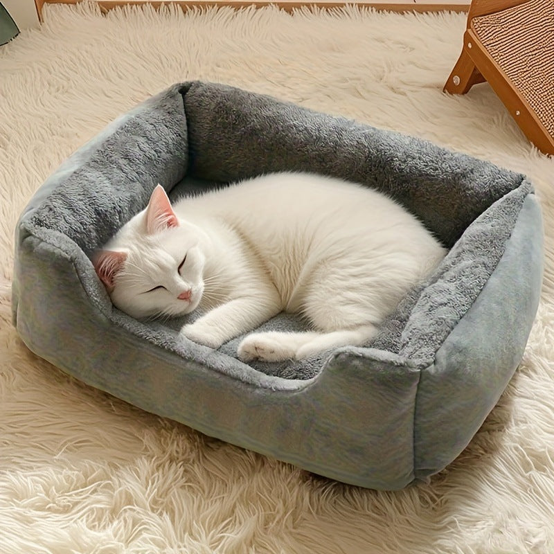 Rectangular Plush Cat Bed