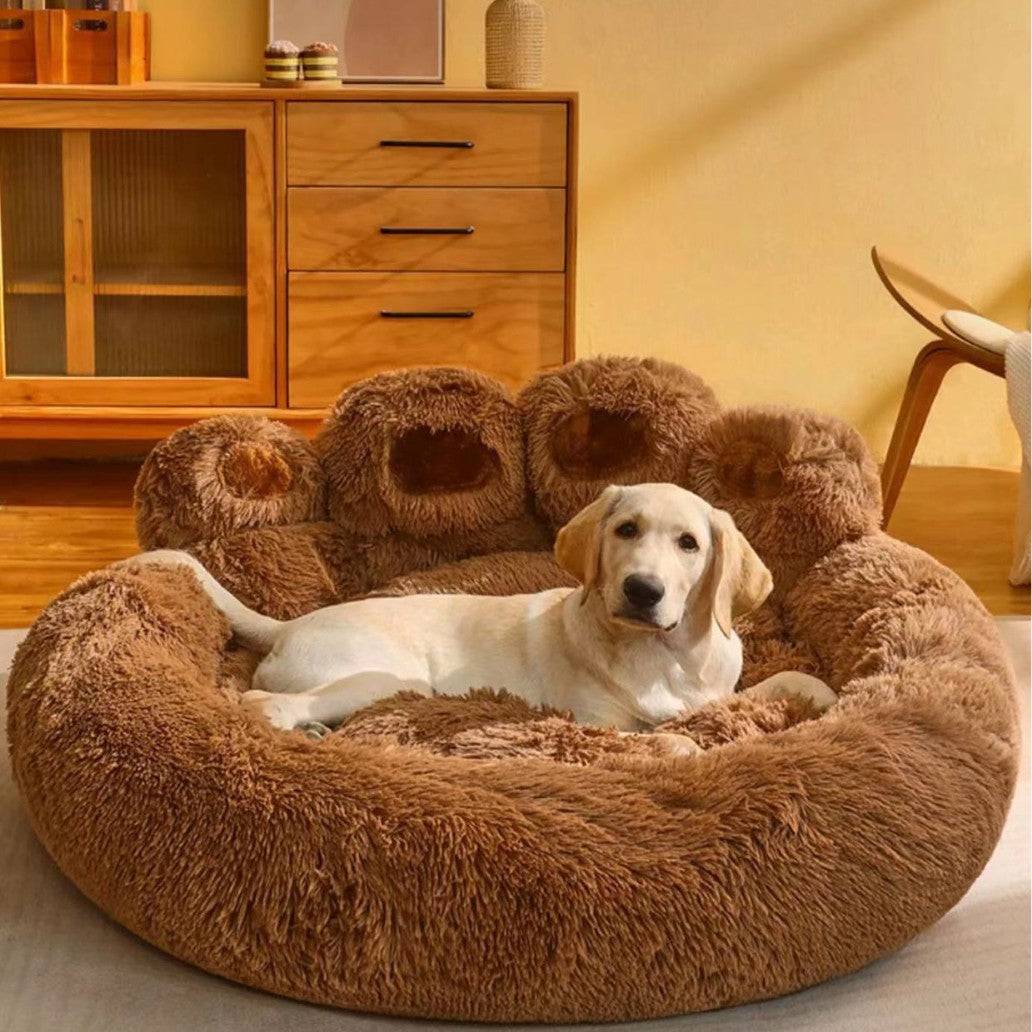 Paw Shaped Plush Dog Bed