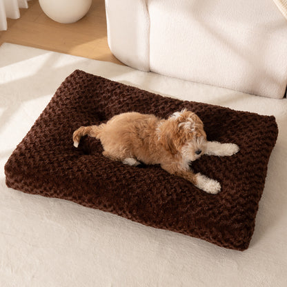 Rectangular Tufted Plush Dog Bed
